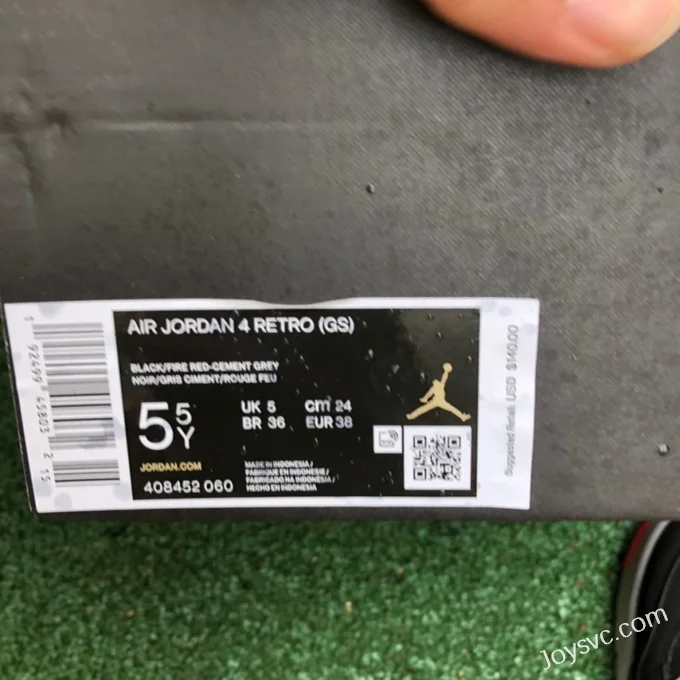 Air Jordan 4 Bred 408452-060 Black Red