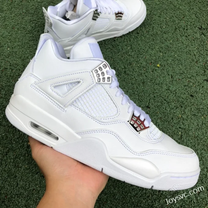 Air Jordan 4 Pure Money 408452-100 White Silver