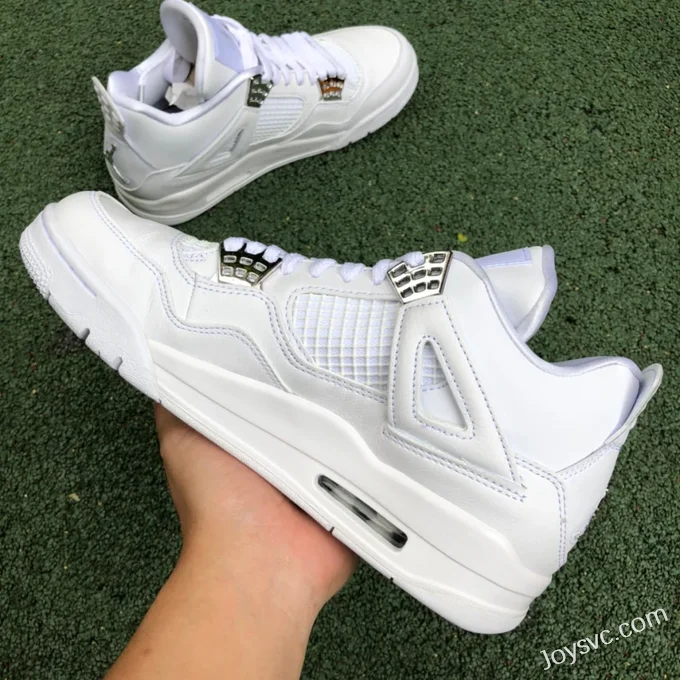 Air Jordan 4 Pure Money 408452-100 White Silver