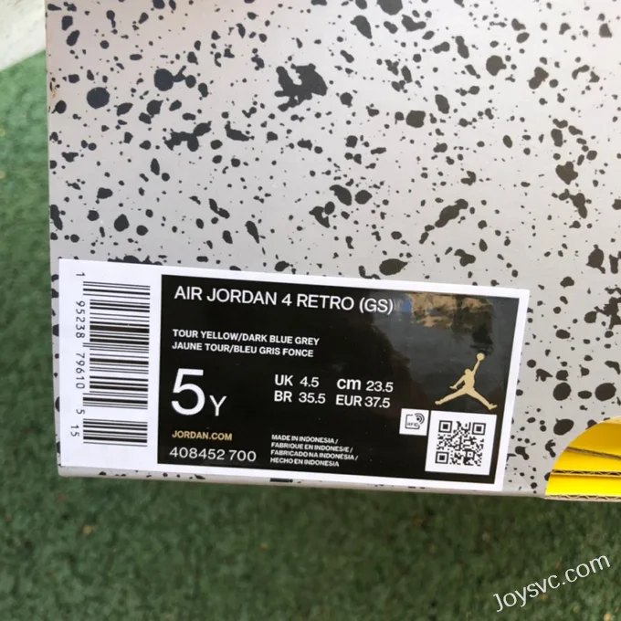 Air Jordan 4 Retro 408452-700 Black Yellow