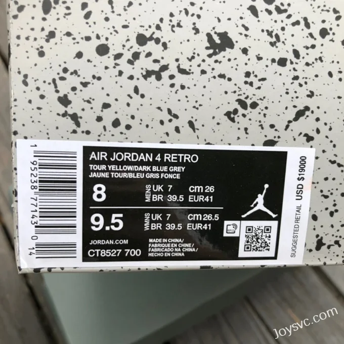 Air Jordan 4 Retro CT8527-700 Black Yellow