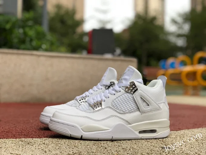 Air Jordan 4 Pure Money 408452-100 White Silver