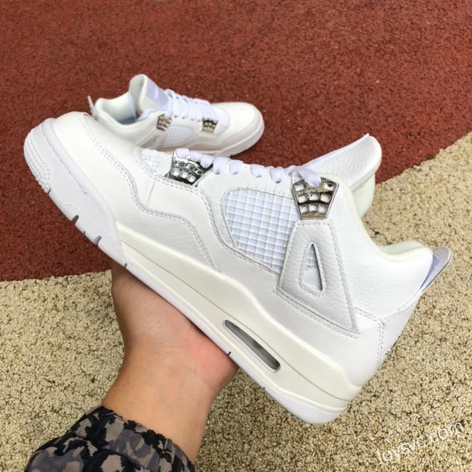 Air Jordan 4 Pure Money 408452-100 White Silver