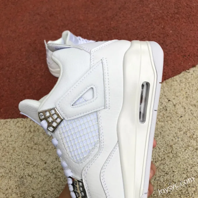 Air Jordan 4 Pure Money 408452-100 White Silver