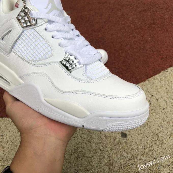 Air Jordan 4 Pure Money 408452-100 White Silver