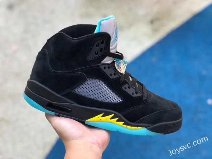 Air Jordan 5 Aqua DD0587-047 Black Yellow Blue