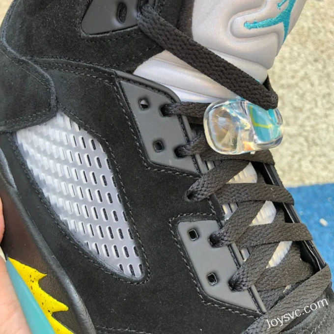 Air Jordan 5 Aqua DD0587-047 Black Yellow Blue