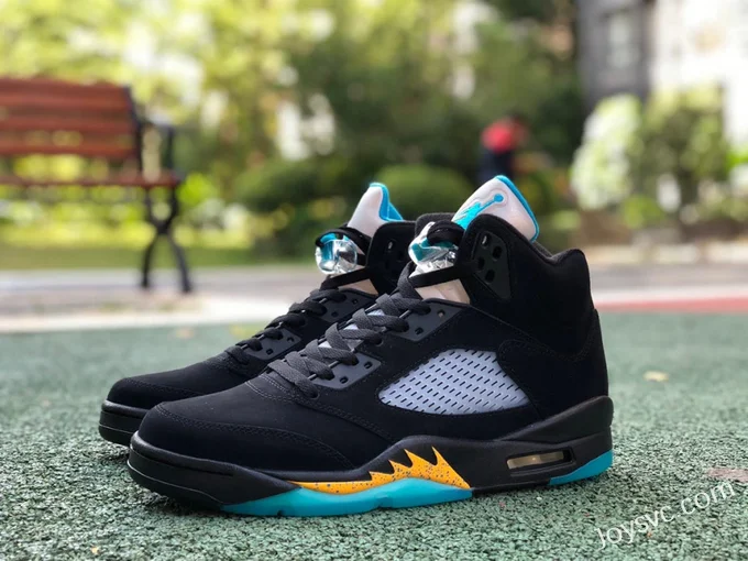 Air Jordan 5 Aqua DD0587-047 Black Yellow Blue