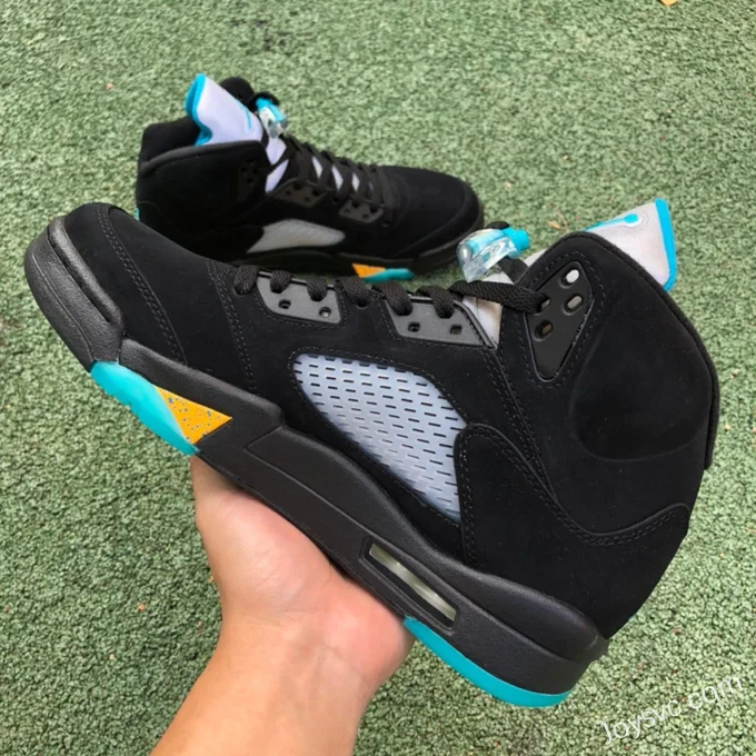 Air Jordan 5 Aqua DD0587-047 Black Yellow Blue