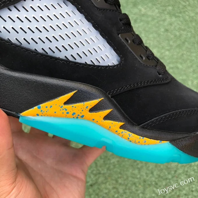 Air Jordan 5 Aqua DD0587-047 Black Yellow Blue