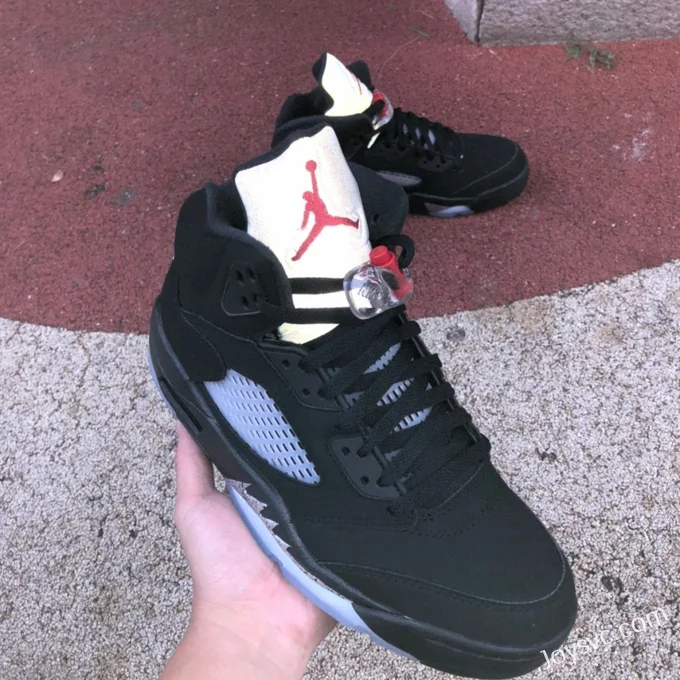 Air Jordan 5 OG Metallic Black Retro Basketball Shoes 845035-003