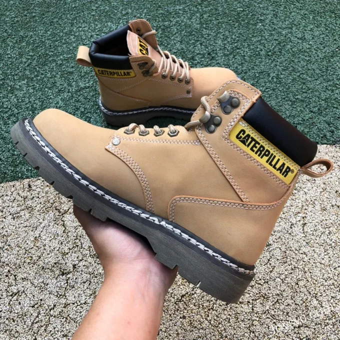 Caterpillar Crystal Sole Yellow Boots - Classic Colorado High Work Boots