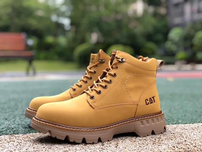 Caterpillar Wheat Yellow Boots - Classic Colorado High Work Boots