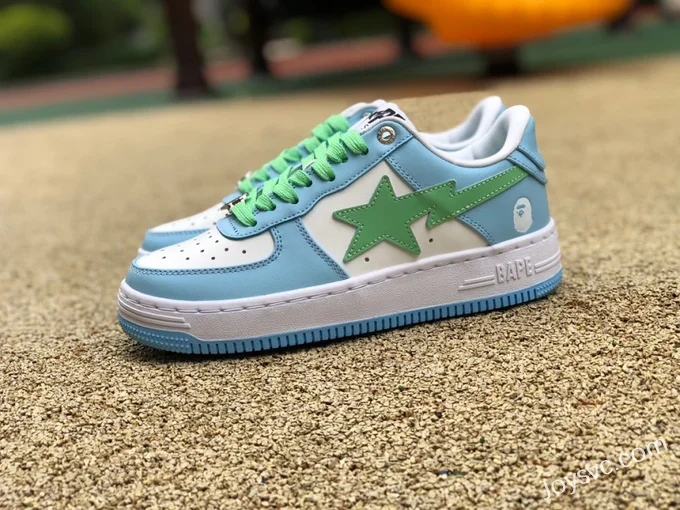 BAPE STA SK8 Low-Top Shoes in Dirty Blue and Green