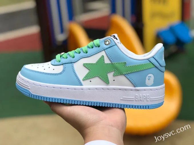 BAPE STA SK8 Low-Top Shoes in Dirty Blue and Green