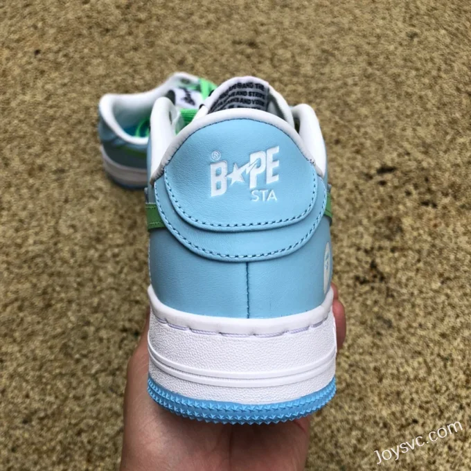 BAPE STA SK8 Low-Top Shoes in Dirty Blue and Green