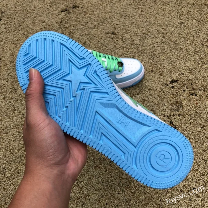 BAPE STA SK8 Low-Top Shoes in Dirty Blue and Green