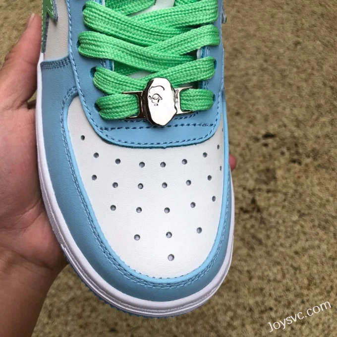 BAPE STA SK8 Low-Top Shoes in Dirty Blue and Green