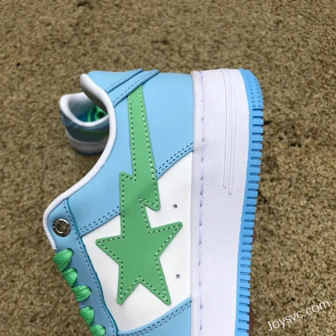 BAPE STA SK8 Low-Top Shoes in Dirty Blue and Green