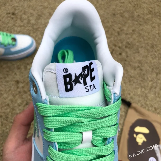 BAPE STA SK8 Low-Top Shoes in Dirty Blue and Green