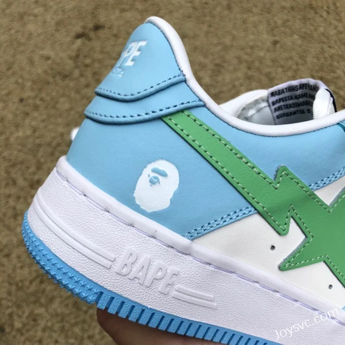 BAPE STA SK8 Low-Top Shoes in Dirty Blue and Green