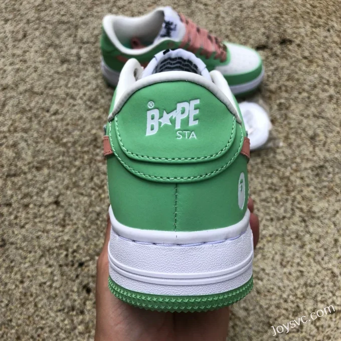 BAPE STA SK8 Low-Top Shoes in White and Green