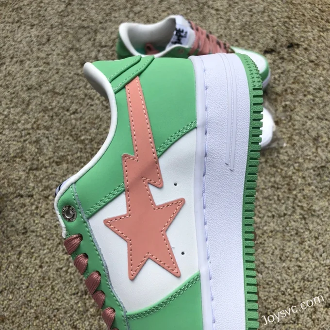 BAPE STA SK8 Low-Top Shoes in White and Green