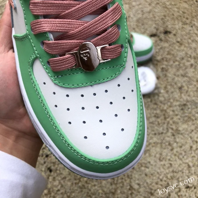 BAPE STA SK8 Low-Top Shoes in White and Green