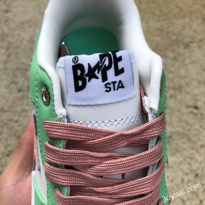 BAPE STA SK8 Low-Top Shoes in White and Green