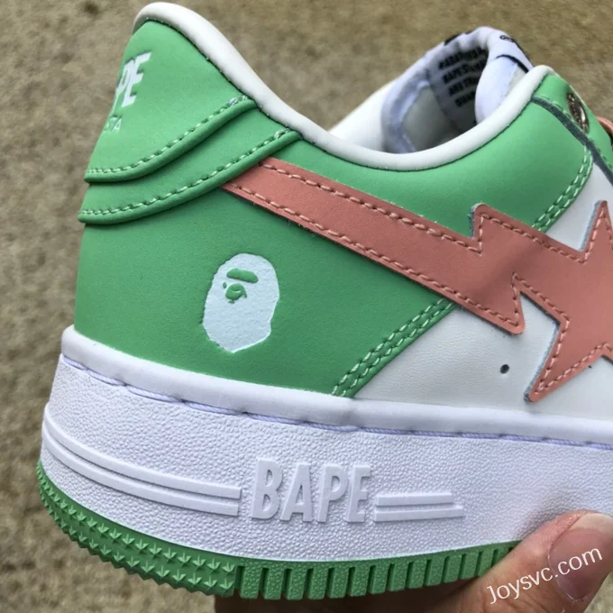 BAPE STA SK8 Low-Top Shoes in White and Green