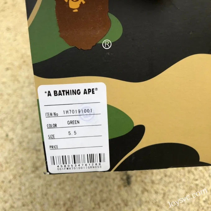 BAPE STA SK8 Low-Top Shoes in White and Green