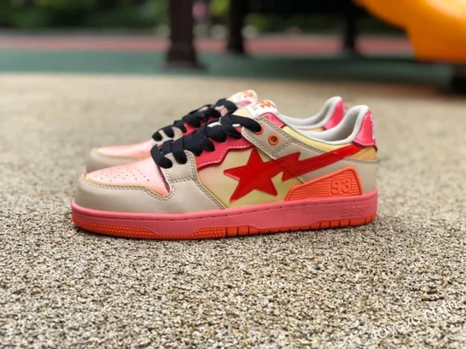 BAPE STA SK8 Low-Top Shoes in Orange