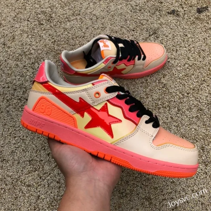 BAPE STA SK8 Low-Top Shoes in Orange