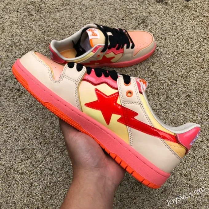 BAPE STA SK8 Low-Top Shoes in Orange