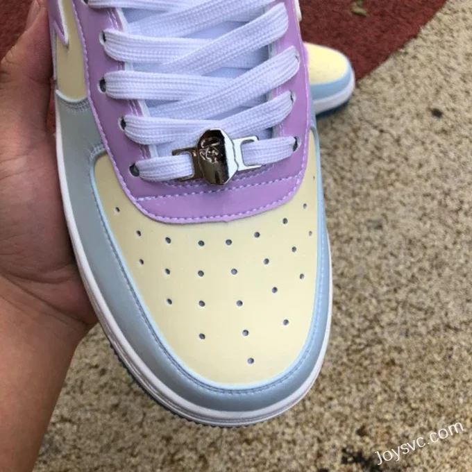 BAPE STA SK8 Low-Top Shoes in White and Pink with Thermal Imaging