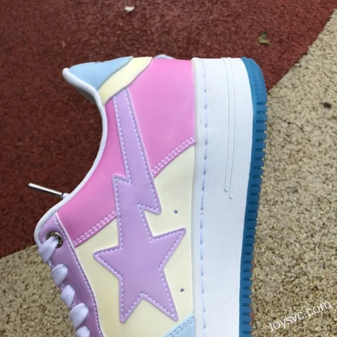 BAPE STA SK8 Low-Top Shoes in White and Pink with Thermal Imaging