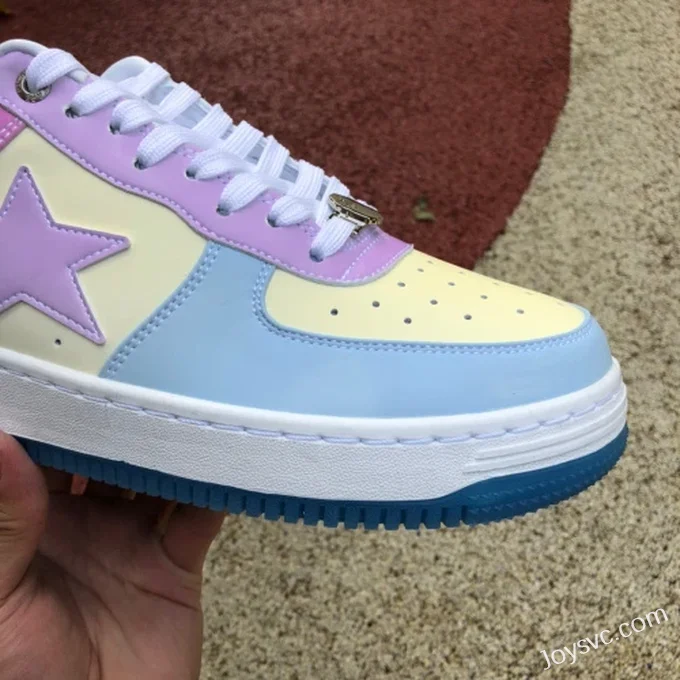 BAPE STA SK8 Low-Top Shoes in White and Pink with Thermal Imaging