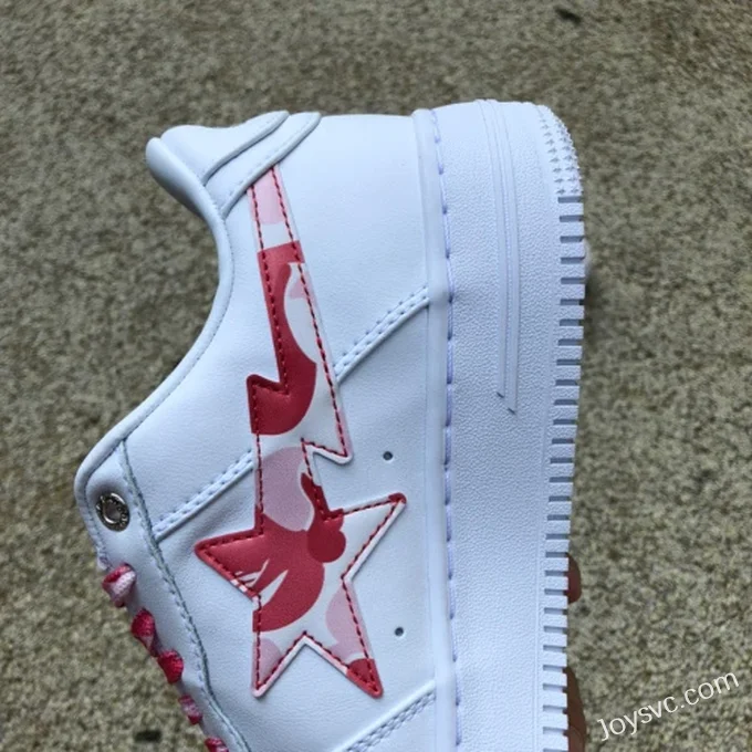 BAPE STA SK8 Low-Top Shoes in White and Red