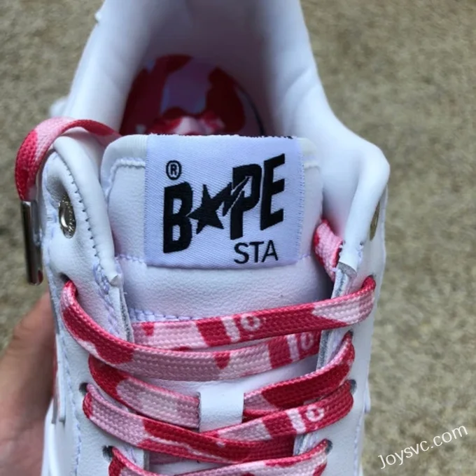 BAPE STA SK8 Low-Top Shoes in White and Red