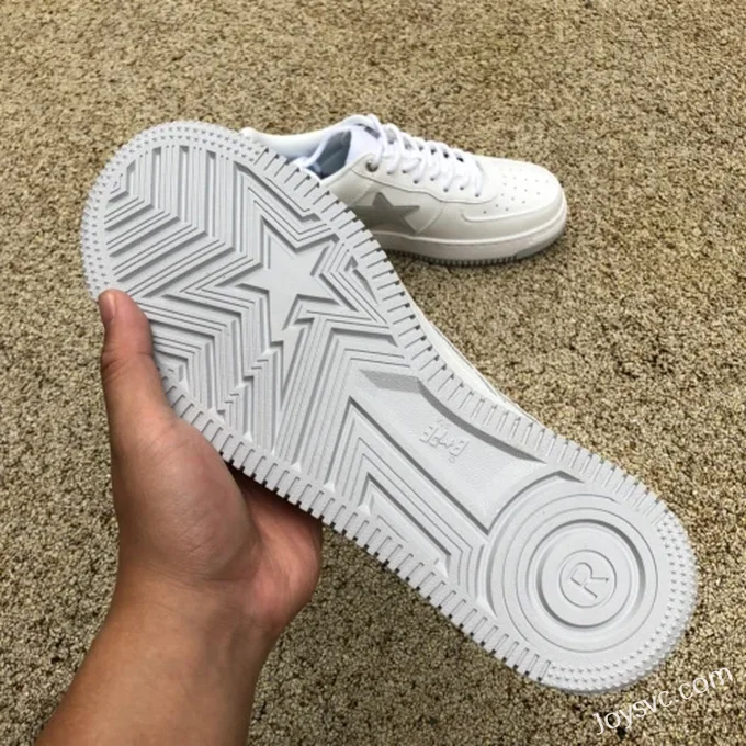 BAPE STA SK8 Low-Top Shoes in White and Grey