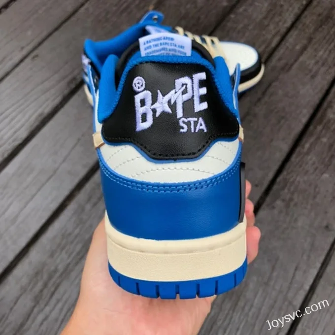 BAPE STA SK8 Low-Top Shoes in Black and Blue with Lightning