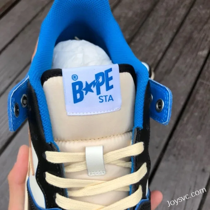 BAPE STA SK8 Low-Top Shoes in Black and Blue with Lightning