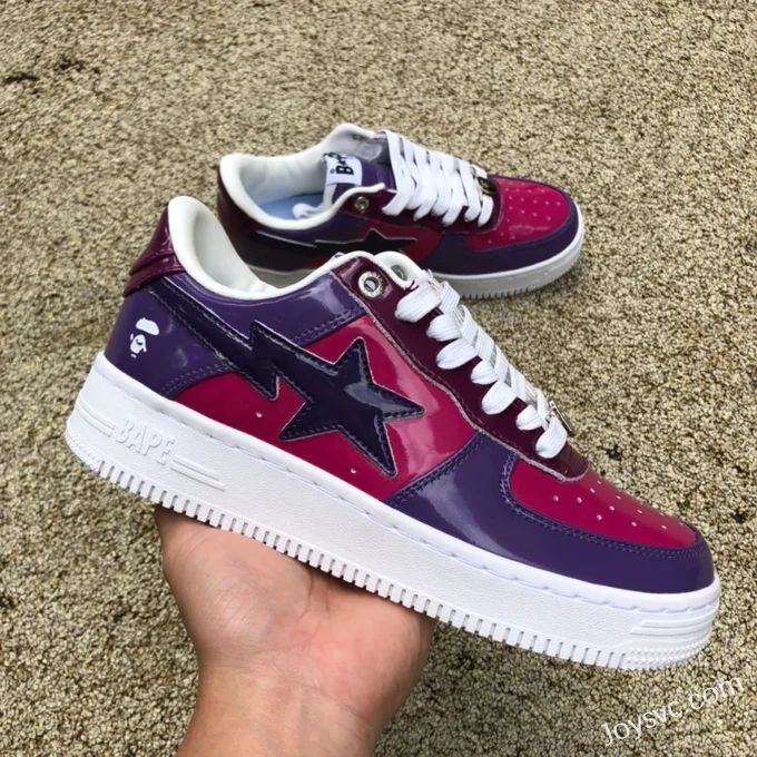 BAPE STA SK8 Low-Top Shoes in Purple and Red