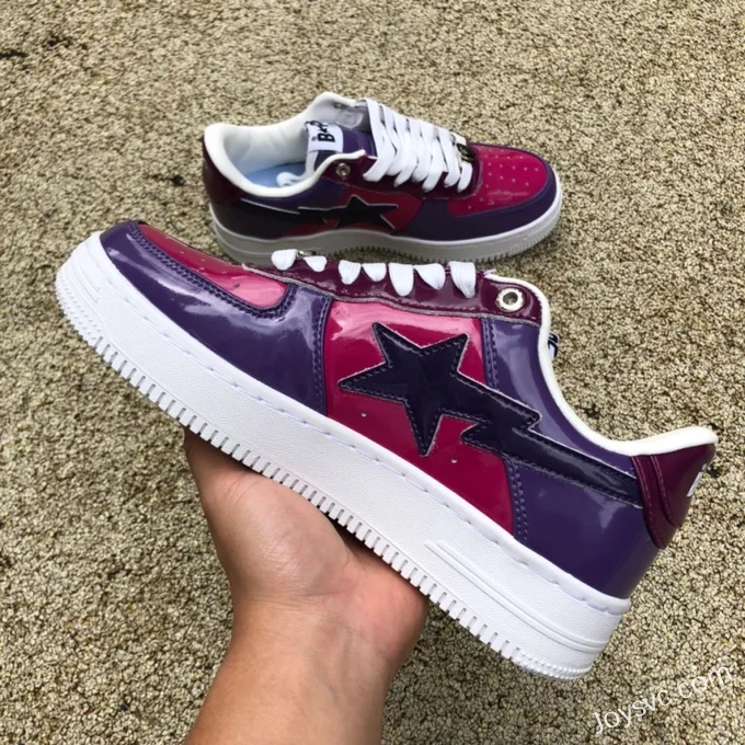 BAPE STA SK8 Low-Top Shoes in Purple and Red