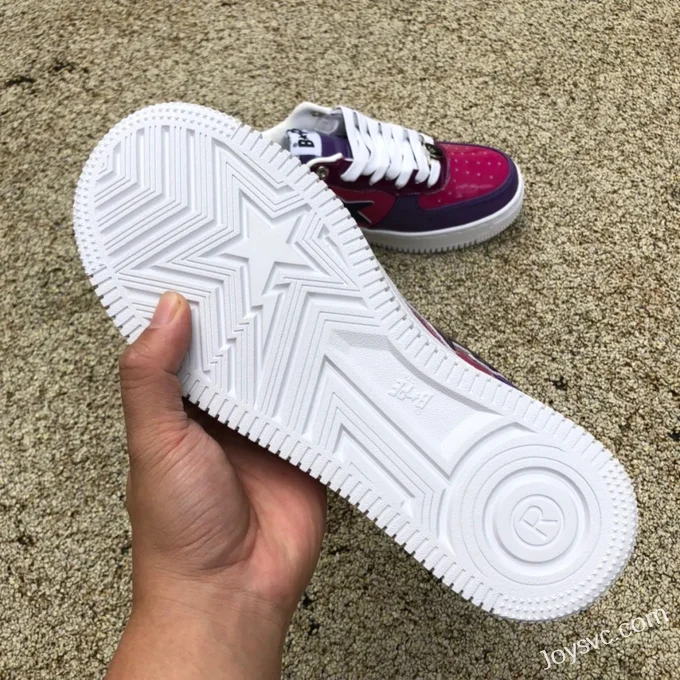 BAPE STA SK8 Low-Top Shoes in Purple and Red