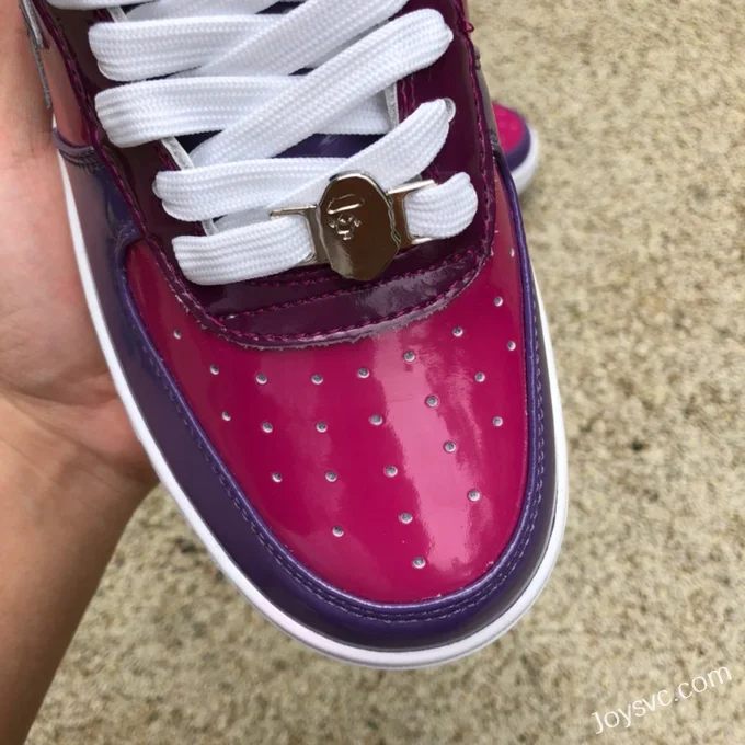 BAPE STA SK8 Low-Top Shoes in Purple and Red