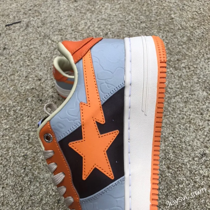 BAPE STA SK8 Low-Top Shoes in Grey and Orange