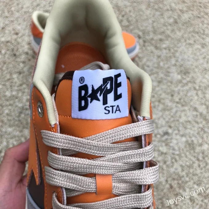 BAPE STA SK8 Low-Top Shoes in Grey and Orange