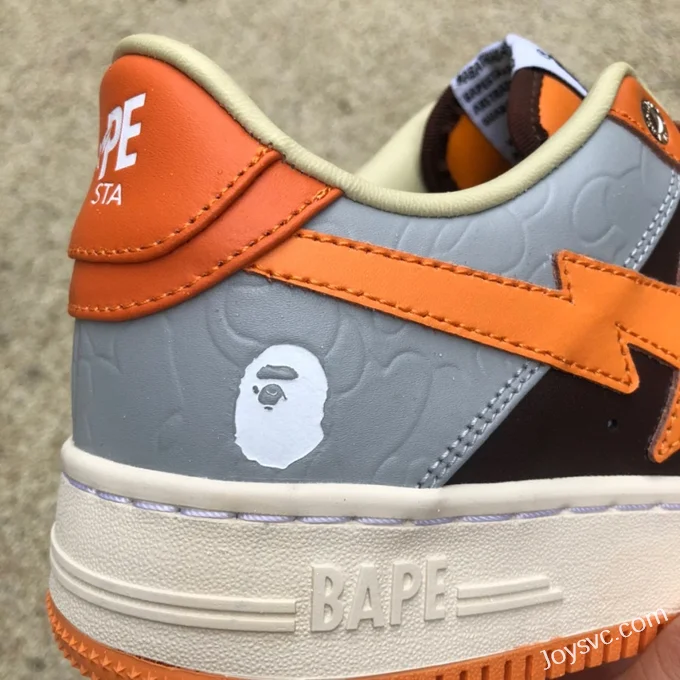 BAPE STA SK8 Low-Top Shoes in Grey and Orange