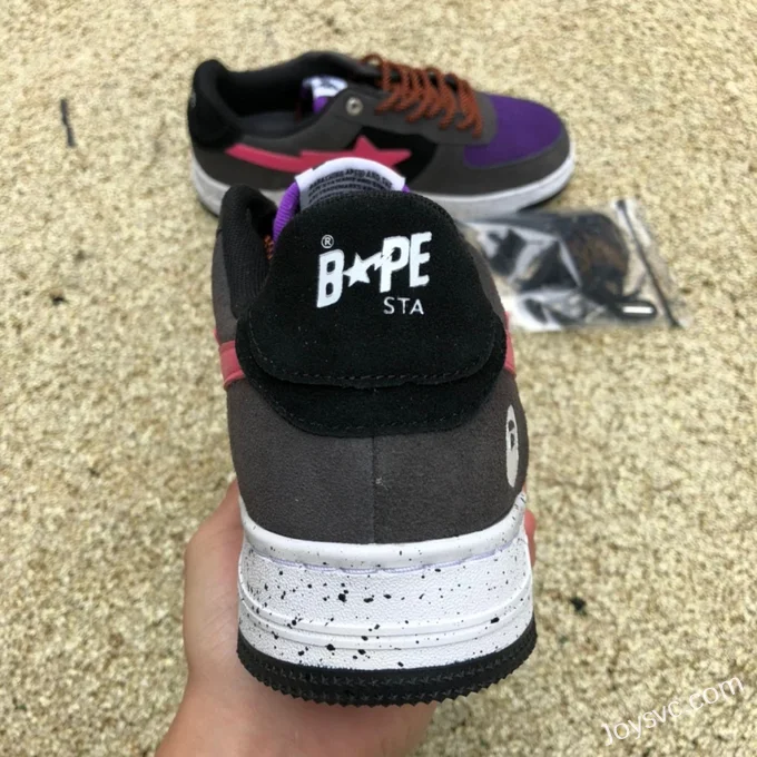 BAPE STA SK8 Low-Top Shoes in Black Purple and Pink